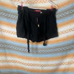 Belted black shorts